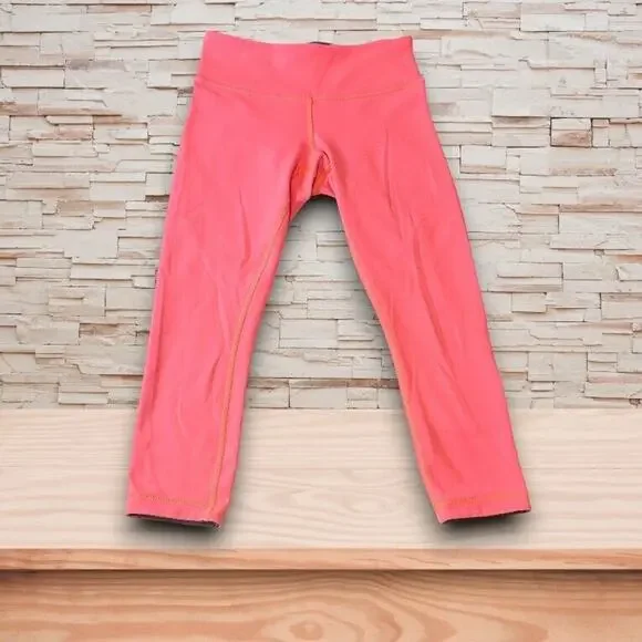 Lululemon Wunder Under Leggings Bright Coral Size 4 EUC - Picture 3 of 5